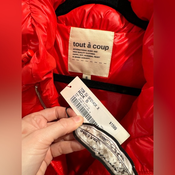 NWT Tout a Coup red down puffer jacket - Picture 2 of 4